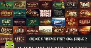 download 230 Grunge, Retro and Vintage Fonts with Extended License,font styles,font english